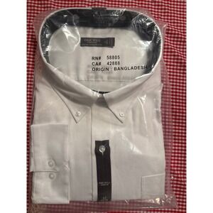 Oak Hill Premium White Supima Cotton Non Iron Button Down Dress Shirt 22 34/35